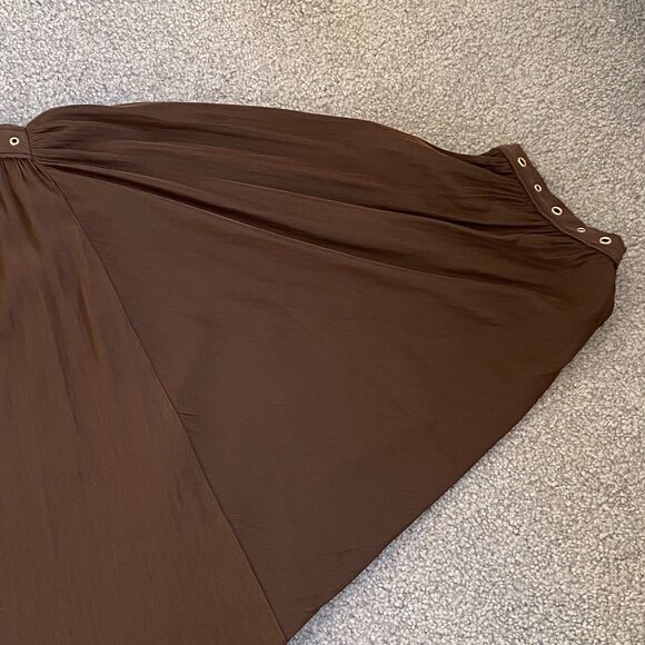 CHICO’s Brown Ring Trim Top Batwing 3/4 Sleeve Top Blouse Chico's Sz 0  - Z2362 - Picture 4 of 12